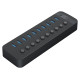 Orico CT2U3-10AB 10x USB-A 3.0 Hub with Switches - Black