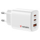 Verbatim Lādētājs Verbatim Essentials GaN Wall Charger 65W 3 Port White