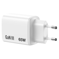 Verbatim Lādētājs Verbatim Essentials GaN Wall Charger 65W 3 Port White