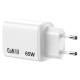 Verbatim Lādētājs Verbatim Essentials GaN Wall Charger 65W 3 Port White
