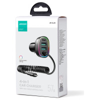 Joyroom fast car charger 4 in 1 PD, QC3.0, AFC, FCP with Lightning cable 1.6m 57W black (JR-CL20)