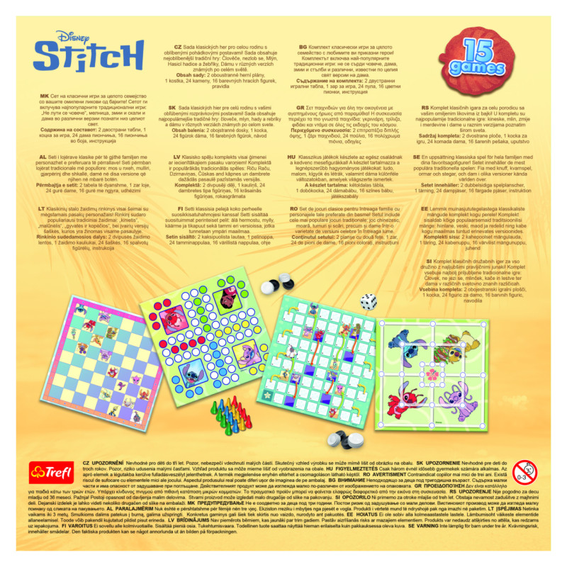 Trefl DISNEY STITCH 15 in 1 Galda spēle