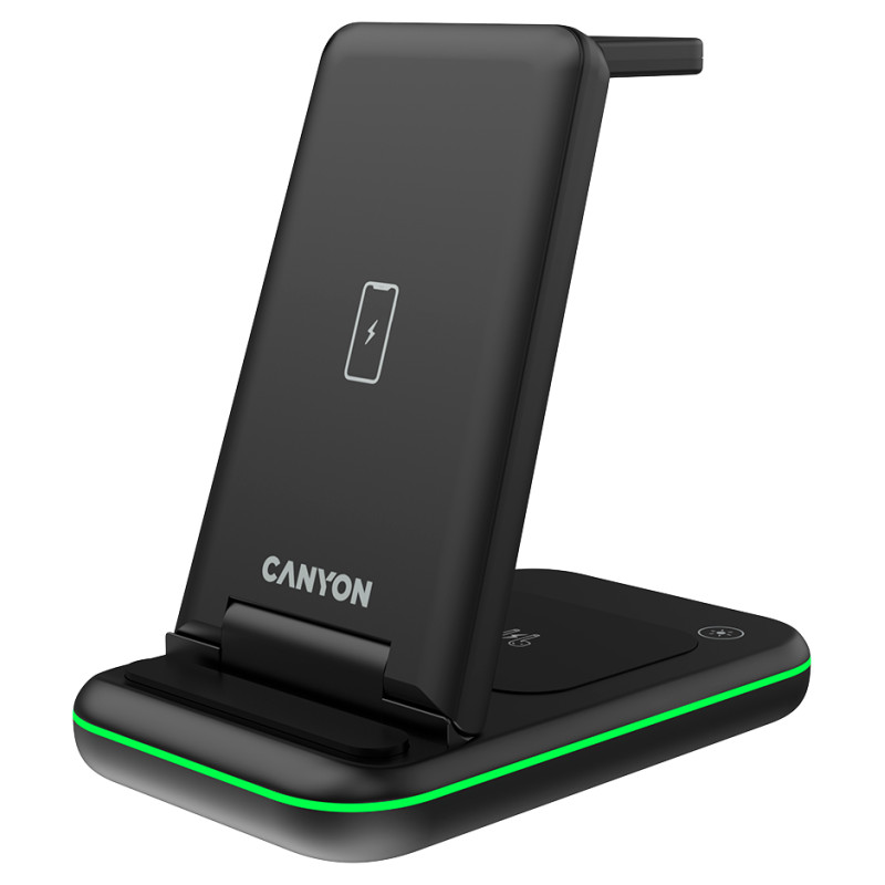 Canyon wireless charger WS-304 15W 3in1 Black