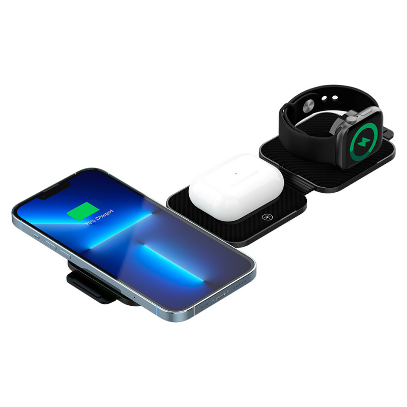 Canyon wireless charger WS-305 15W 3in1 Foldable Black