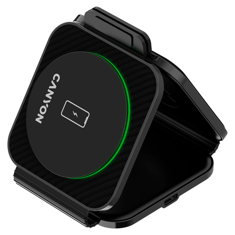 Canyon wireless charger WS-305 15W 3in1 Foldable Black