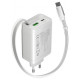 Canyon charger OnCharge 65RC Build-In Cable USB-C 65W 1xPD 1xQC EU White