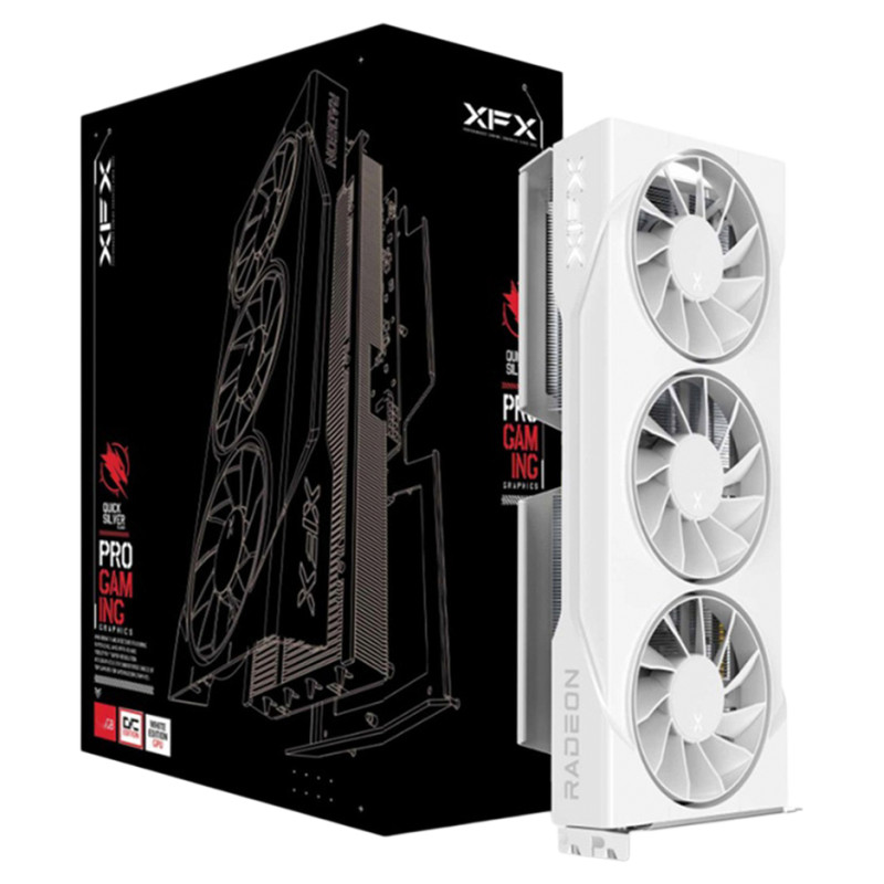 XFX Swift AMD Radeon RX 9060 XT OC White Triple Fan Gaming Edition 16GB GDDR6 128-bit HDMI 2x DP