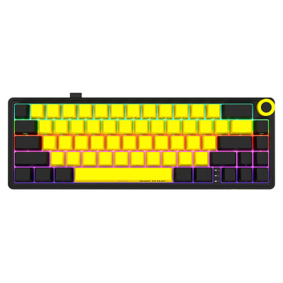 Lorgar KBP70MW, Wireless 65% Mechanical Gaming Keyboard Pro, Black/yellow, EN layout