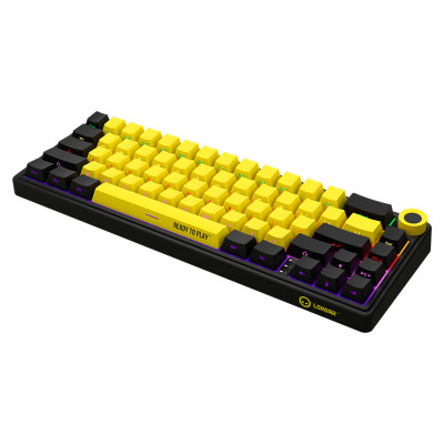 Lorgar KBP70MW, Wireless 65% Mechanical Gaming Keyboard Pro, Black/yellow, EN layout