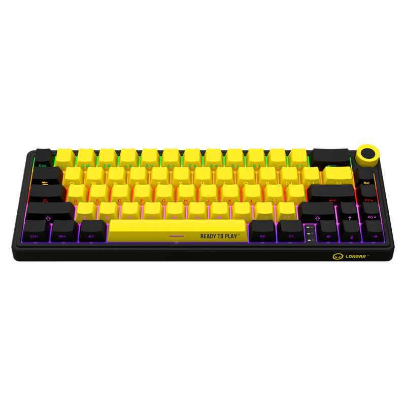 Lorgar KBP70MW, Wireless 65% Mechanical Gaming Keyboard Pro, Black/yellow, EN layout