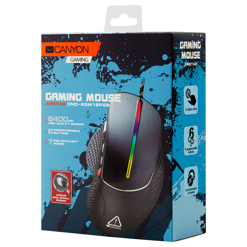 Canyon mouse Apstar GM-12 RGB 6buttons Wired Dark Grey