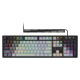 Lorgar Azar 514, Wired mechanical gaming keyboard, RGB backlight, 1680000 colour variations, 18 modes, keys number: 104, 50M clicks, linear dream switches, spring cable up to 3.4m, ABS plastic+metal, magnetic cover, 450*136*39mm, 1.17kg, white, EN+RU layo
