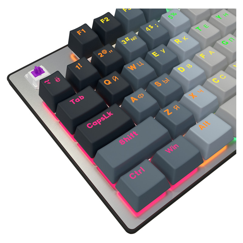 Lorgar Azar 514, Wired mechanical gaming keyboard, RGB backlight, 1680000 colour variations, 18 modes, keys number: 104, 50M clicks, linear dream switches, spring cable up to 3.4m, ABS plastic+metal, magnetic cover, 450*136*39mm, 1.17kg, white, EN+RU layo