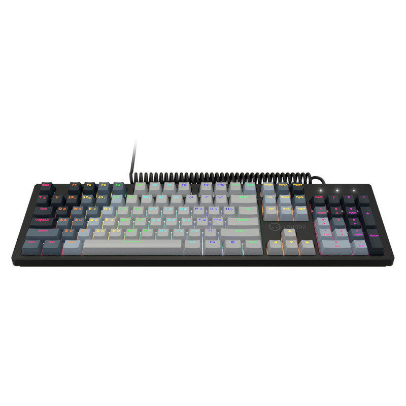 Lorgar Azar 514, Wired mechanical gaming keyboard, RGB backlight, 1680000 colour variations, 18 modes, keys number: 104, 50M clicks, linear dream switches, spring cable up to 3.4m, ABS plastic+metal, magnetic cover, 450*136*39mm, 1.17kg, white, EN+RU layo