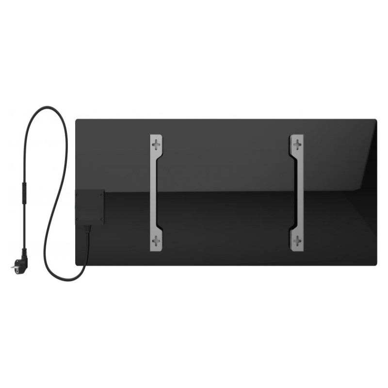 Aeno Premium Eco Smart Heater, 700W, Tempered glass, Infrared+convection heating type, Plug type: Europe (E/F type), BLACK