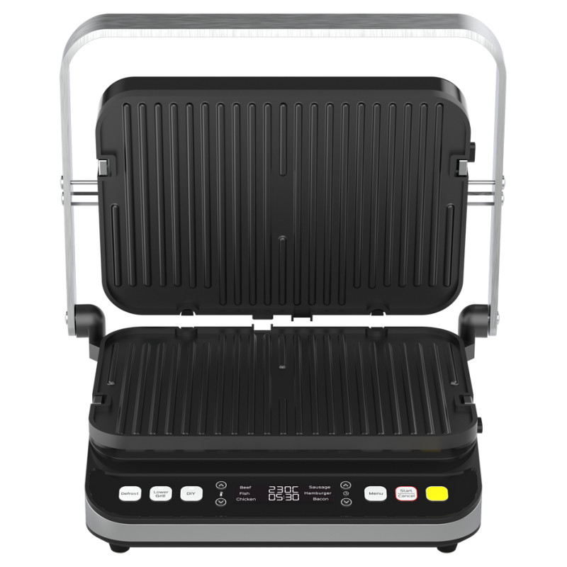 Aeno ''Electric Grill EG5: 2000W, 2 heating modes - Lower Grill, Both Grills, 6 preset programs, Defrost, Max opening angle -180&deg;, Temperature regulation, Timer, Removable double-sided plates, Plate size 320*220mm''