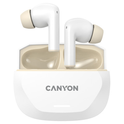 Canyon headset HEXAGON 7 TWS ANC+ENC Wireless Charge White Beige