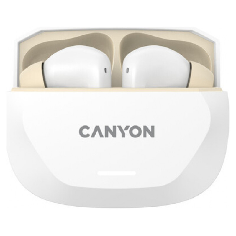 Canyon headset HEXAGON 7 TWS ANC+ENC Wireless Charge White Beige