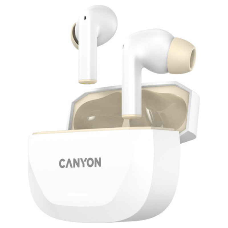 Canyon headset HEXAGON 7 TWS ANC+ENC Wireless Charge White Beige