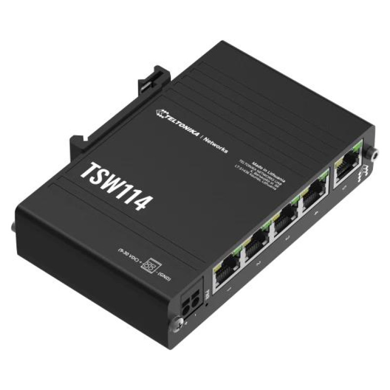 Teltonika Switch|TELTONIKA|Switch type Unmanaged|5xRJ-45 ports|RJ-45 Ports Type Gigabit Ethernet (10/100/1000)|TSW114000000