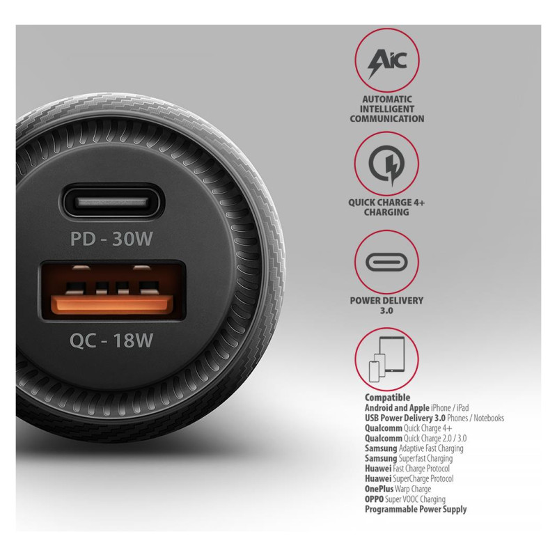 Axagon MOBILE CHARGER CAR USB 2PORT/48W PWC-PQ48 AXAGON