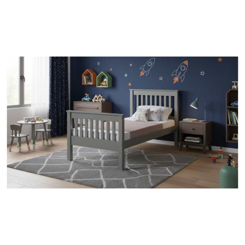 Emis Bērnu gulta "Gamma Junior Plus" 70x160 / Balts / Jā