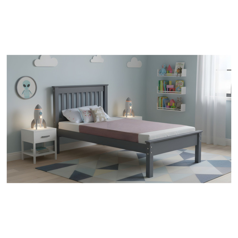 Emis Bērnu gulta "Gamma Junior" 70x160 / Pelēks (RAL 7040) / Jā