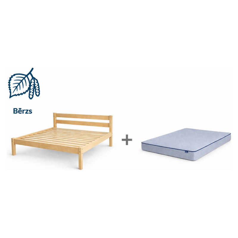 Emis Koka gultas komplekts ar matraci &ldquo;Irene" 160x200 / Balts / Comfort