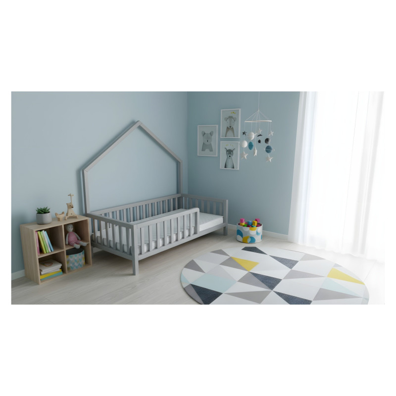 Emis Montessori bērnu gulta "Cottage" 80x160 / Balts / Jā