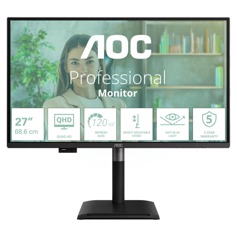 AOC LCD Monitor|AOC|27 "|2560 x 1440 pixels|Wide Quad HD|Native aspect ratio 16:9|Flat|Q27P4U