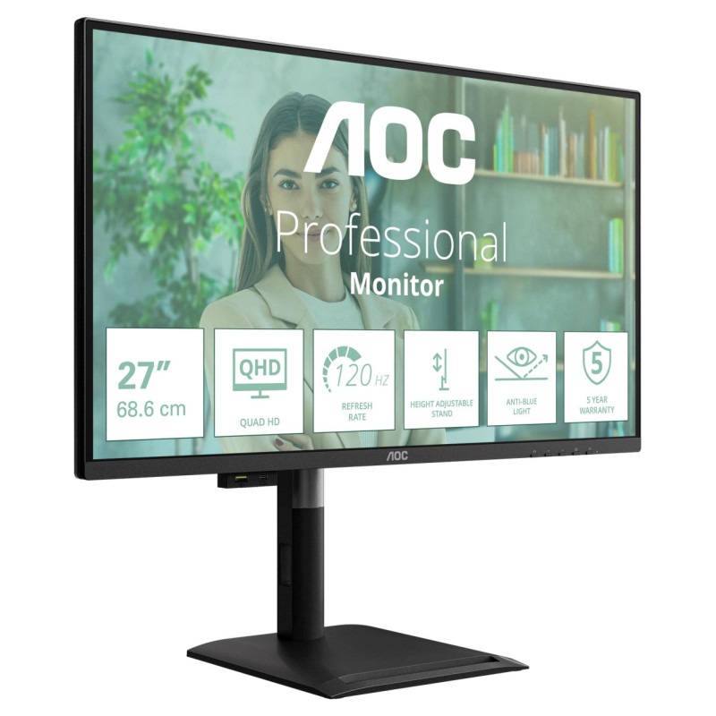 AOC LCD Monitor|AOC|27 "|2560 x 1440 pixels|Wide Quad HD|Native aspect ratio 16:9|Flat|Q27P4U