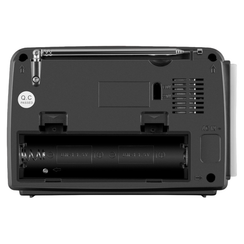 Sven Speaker SVEN SRP-150, gray (3W, Bluetooth, FM/AM/SW, USB, microSD, flashlight, battery)