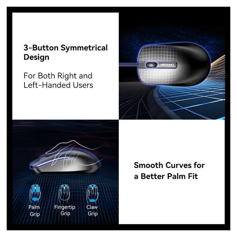 Vention MOUSE USB OPTICAL BLACK/KTABG VENTION