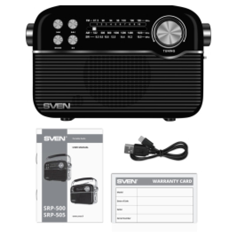 Sven Radio uztvērējs Sven RP-500 Black