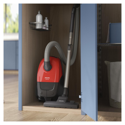 Philips Vacuum Cleaner|PHILIPS|Input power 800 W|Dust capacity 3 L|Cylinder vacuum|Cleaning type Dry|Dust container Dust bag|Colour Black/Red|XD1111/10