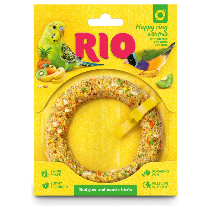 Mealberry RIO Happy gredzens viļņainajiem papagaiļiem un eksotiskajiem putniem 80 g