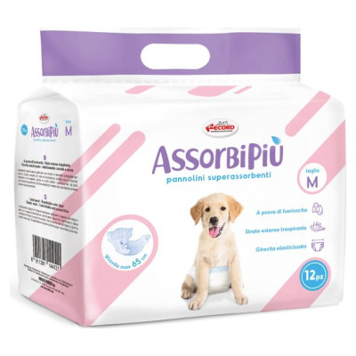Record Autiņi suņiem AssorbiPiu M 12gb.