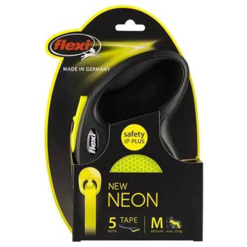 Flexi Neon (New Classic) M 5 m (lente) - pavada suņiem