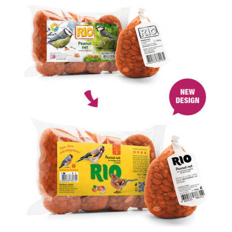 Mealberry RIO Peanut net 150 g - zemesriekstu tīkls putnu baro&scaron;anai dabā