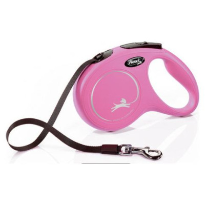 Flexi New Classic M 5m pink (lente) - pavada suņiem