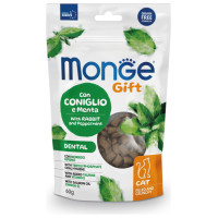Monge GIFT Cat FILLED & CRUNCHY Dental Rabbit and peppermint / 60 g - kārums kaķiem
