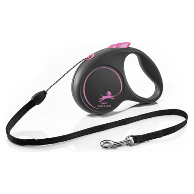 Flexi black design S Cord 5m pink