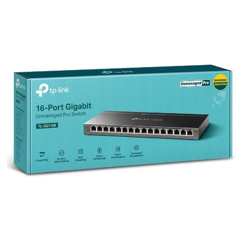 Tp-Link Switch|TP-LINK|Desktop/pedestal|16x10Base-T / 100Base-TX / 1000Base-T|TL-SG116E
