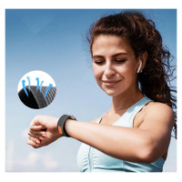 Tech-Protect Nylon Strap for Samsung Galaxy Watch 4/5/5 Pro/6/7/FE - Black & Orange