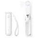 Jisulife Handheld Fan Life8 Mini Portable USB Fan with 2000mAh Power Bank and Flashlight - White