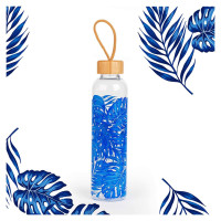 Cambridge CM06992 Rainforest Glass Bottle 750ml with Bamboo Lid