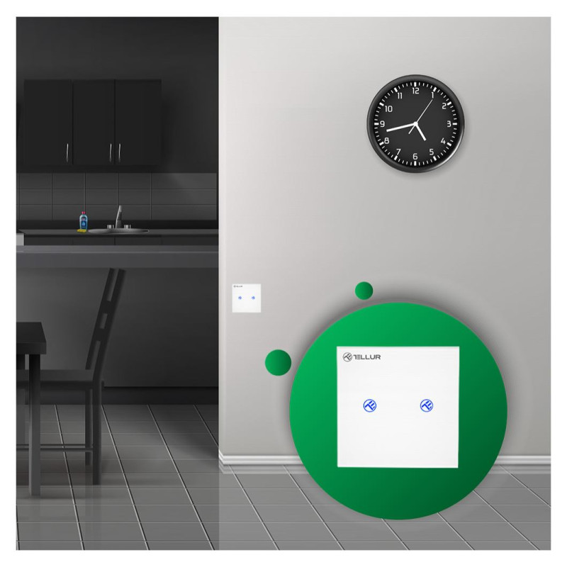 Tellur Smart WiFi switch, SS2N 2 port 1800W 10A