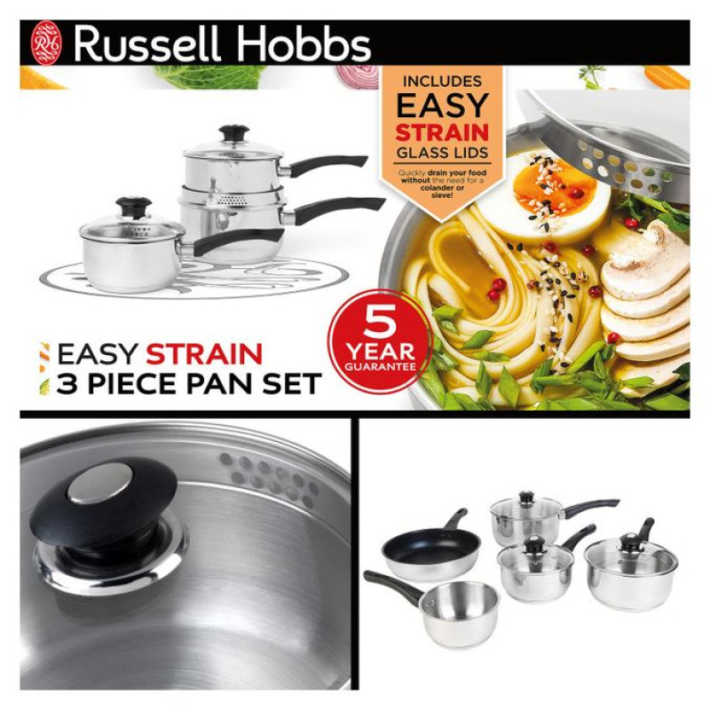 Russell Hobbs RH00542EU7 Easy Strain Pan Set 3pcs
