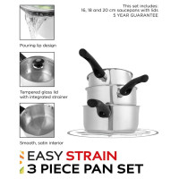 Russell Hobbs RH00542EU7 Easy Strain Pan Set 3pcs