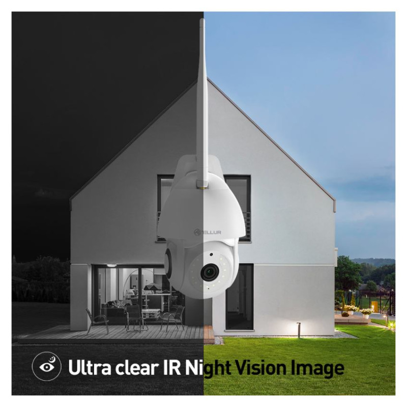 Tellur Smart WiFi Outdoor Camera 3MP, UltraHD, Autotracking, PTZ white